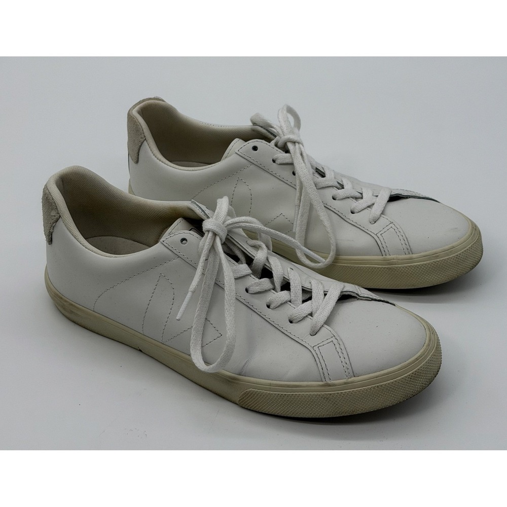 Veja Sneakers Womens 9 White Esplar Low Top Leather Casual Lace Up Walking Tonal